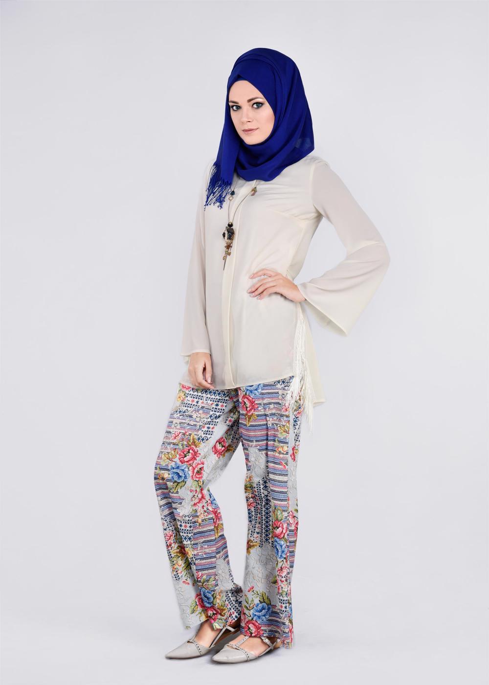 Tesettür giyim MAVİ T 7209 ALVİNA SONYA 10406 PANTOLON 38/44 TEK36