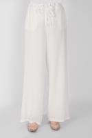 Tesettür giyim KREM ALVİNA BELİ LASTİKLİ BOL KESİM PANTOLON 7504