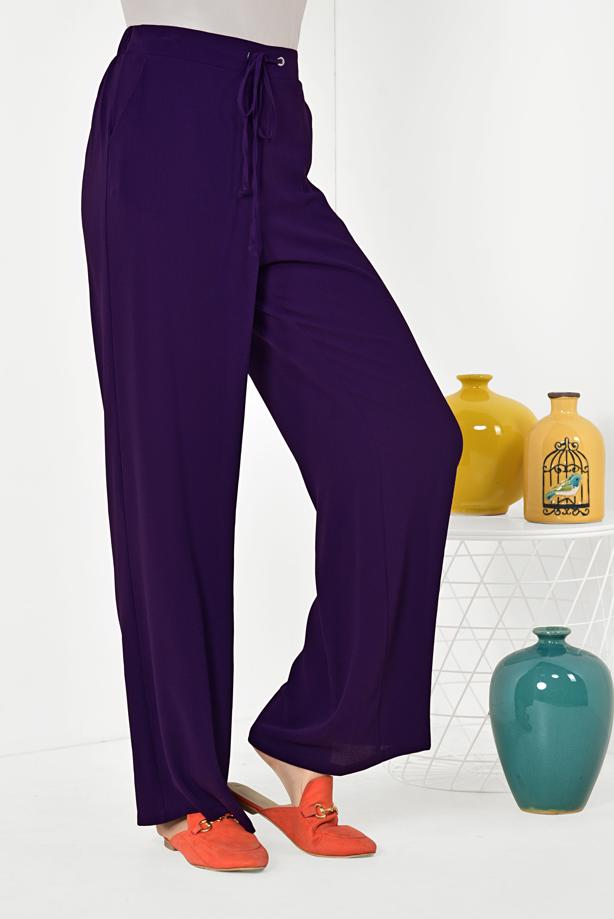 Tesettür giyim  ALVİNA BELİ LASTİKLİ BOL KESİM PANTOLON 7504 - TRENDTESETTÜR