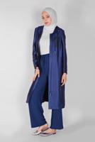 Tesettür giyim LACİVERT ALVİNA BELİ LASTİKLİ BOL KESİM PANTOLON 7504