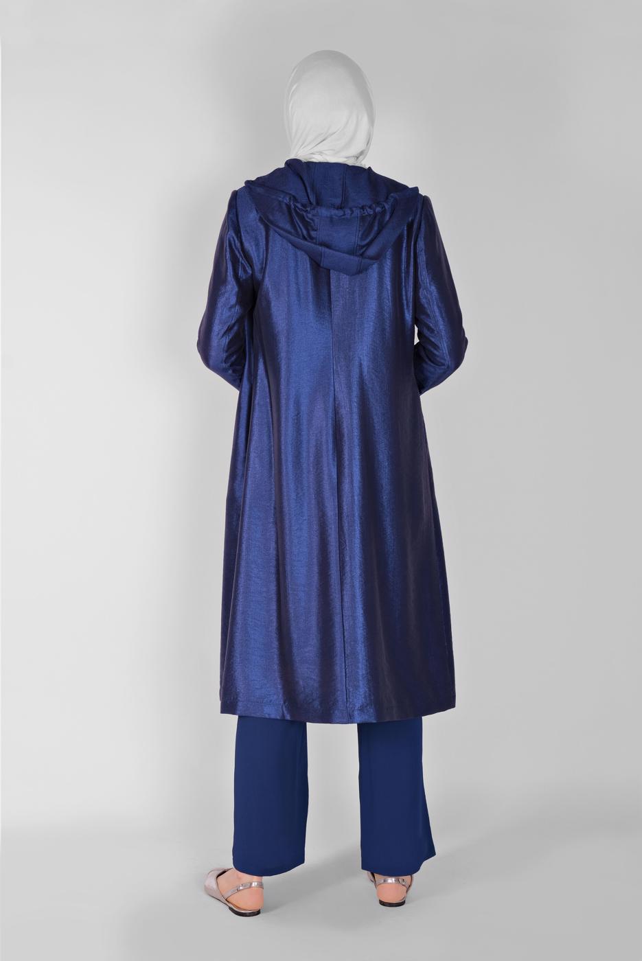 Tesettür giyim LACİVERT ALVİNA BELİ LASTİKLİ BOL KESİM PANTOLON 7504