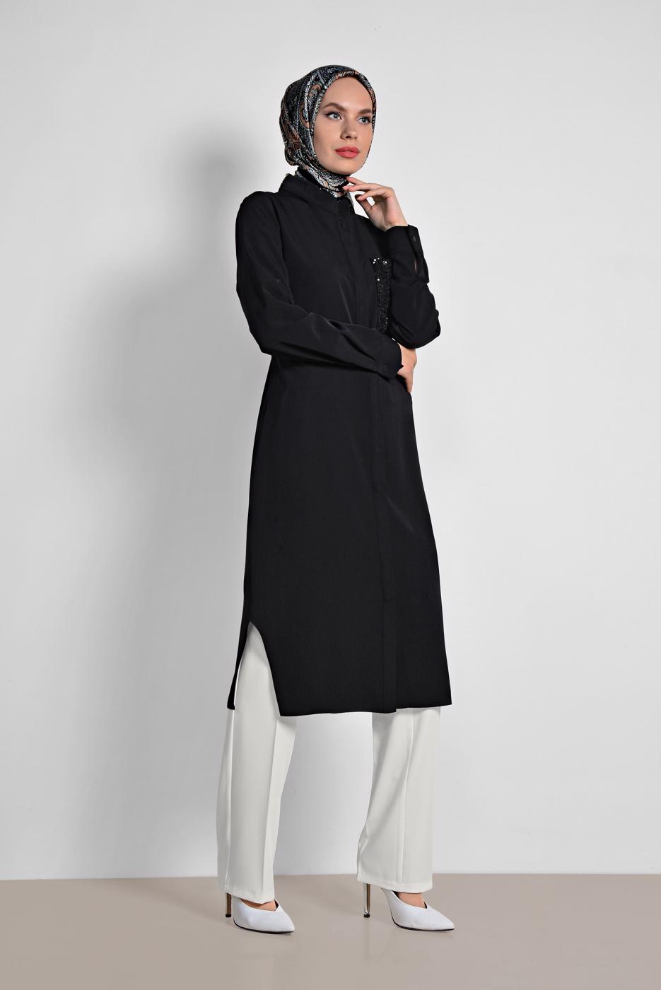 Tesettür giyim KREM ALVİNA DÜZ PAÇA PANTOLON 7556