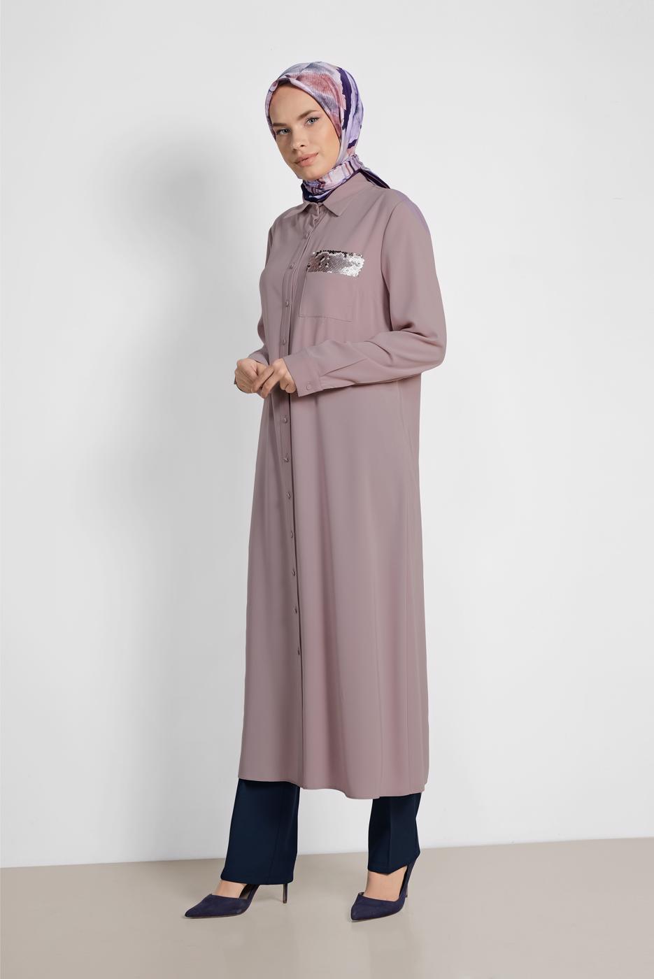 Tesettür giyim LACİVERT ALVİNA DÜZ PAÇA PANTOLON 7556