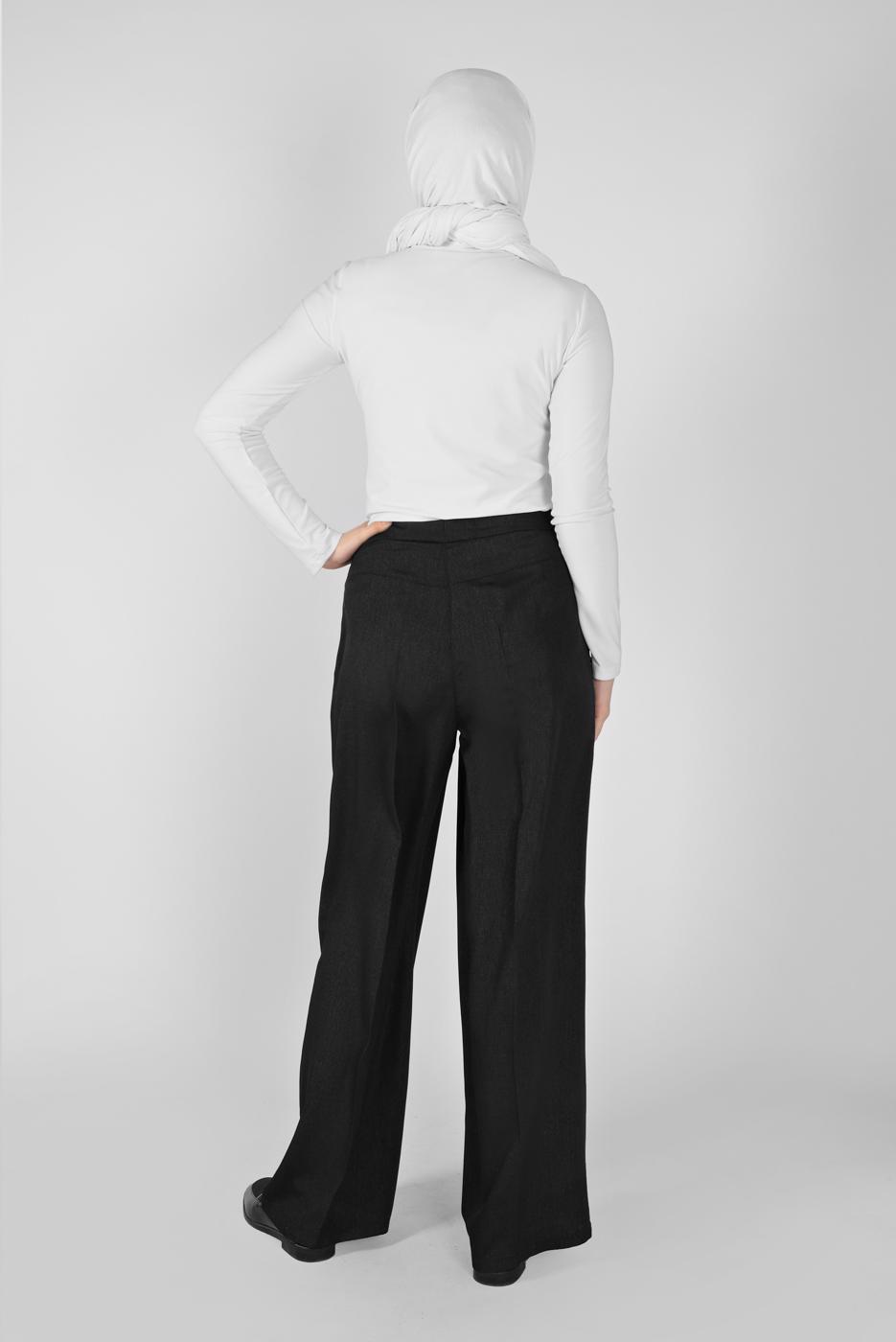 Tesettür giyim SİYAH BOL KESİM PANTOLON 7579 