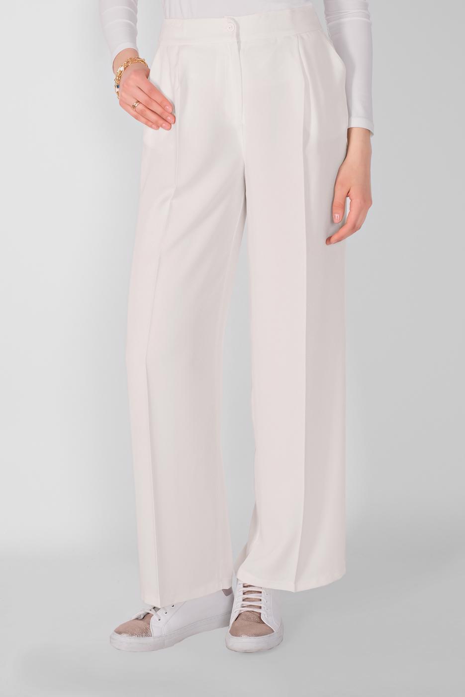 Tesettür giyim KREM BOL KESİM PANTOLON 7579 