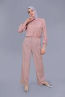 Tesettür giyim PUDRA BOL KESİM PANTOLON 7579 