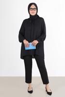 Tesettür giyim SİYAH ALVİNA KLASİK KESİM PANTOLON 7593 