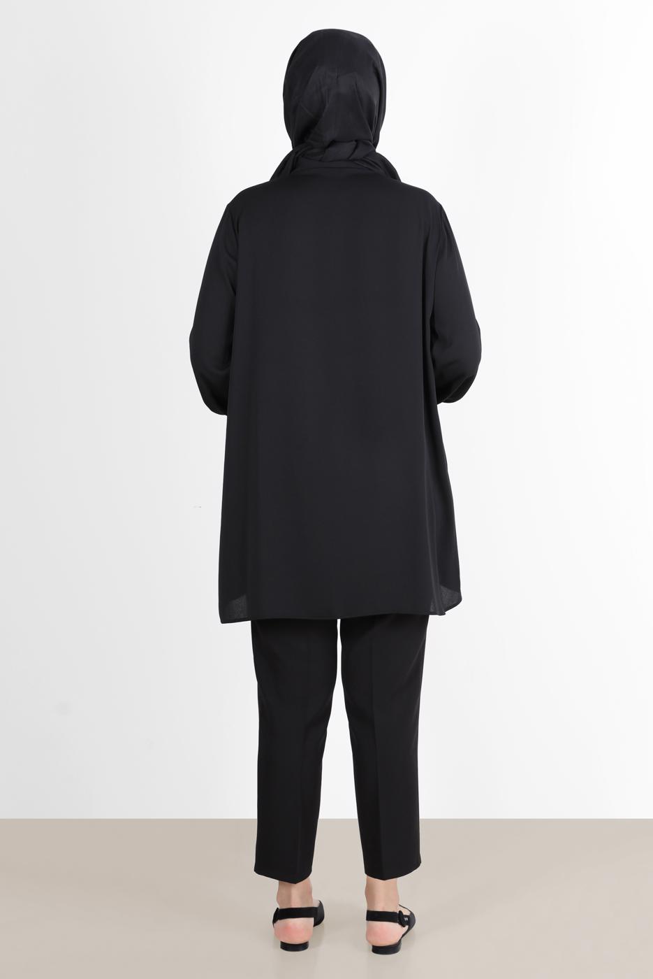 Tesettür giyim SİYAH ALVİNA KLASİK KESİM PANTOLON 7593 