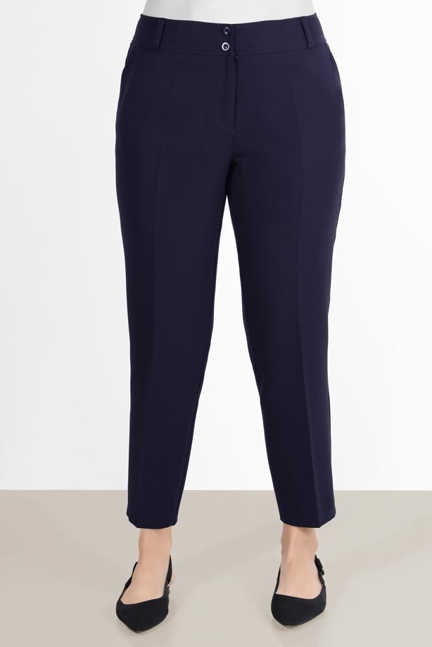 Vêtements hijab BLEU MARINE ALVİNA COUPE CLASSIQUE PANTALON 7593 - TRENDTESETTÜR