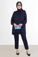 Tesettür giyim LACİVERT ALVİNA KLASİK KESİM PANTOLON 7593 