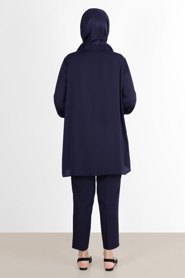 Vêtements hijab BLEU MARINE ALVİNA COUPE CLASSIQUE PANTALON 7593 - TRENDTESETTÜR