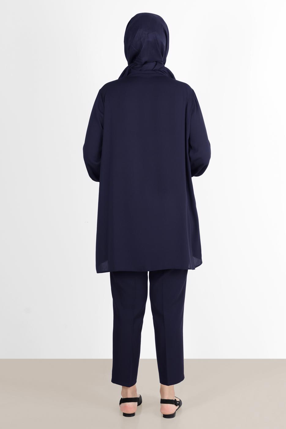 Tesettür giyim LACİVERT ALVİNA KLASİK KESİM PANTOLON 7593 