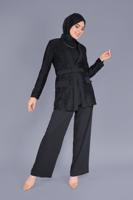 Tesettür giyim SİYAH YÜKSEK BEL PANTOLON T 7597