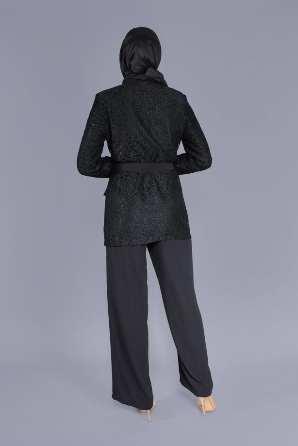 Vêtements hijab NOIR PANTALON TAILLE HAUTE T 7597 - TRENDTESETTÜR