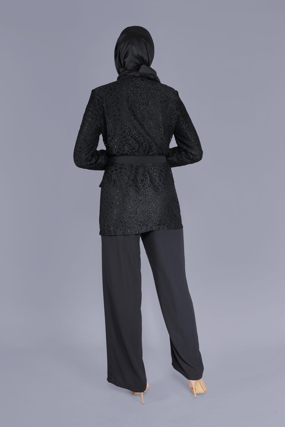 Tesettür giyim SİYAH YÜKSEK BEL PANTOLON T 7597