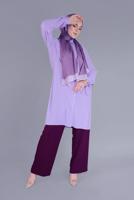 Tesettür giyim MÜRDÜM YÜKSEK BEL PANTOLON T 7597