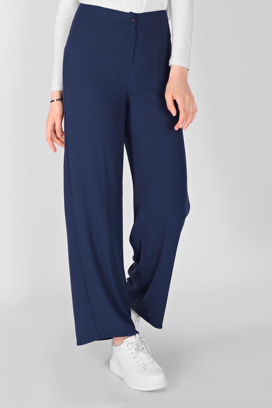 Tesettür giyim LACİVERT YÜKSEK BEL PANTOLON T 7597