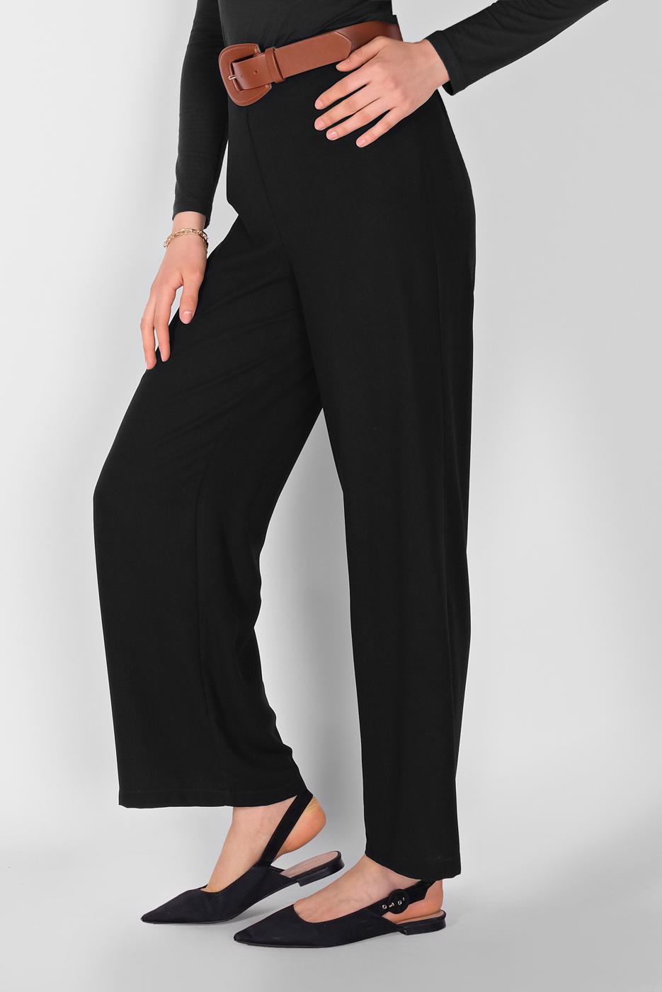 Tesettür giyim SİYAH GENİŞ KESİM PANTOLON T 7601