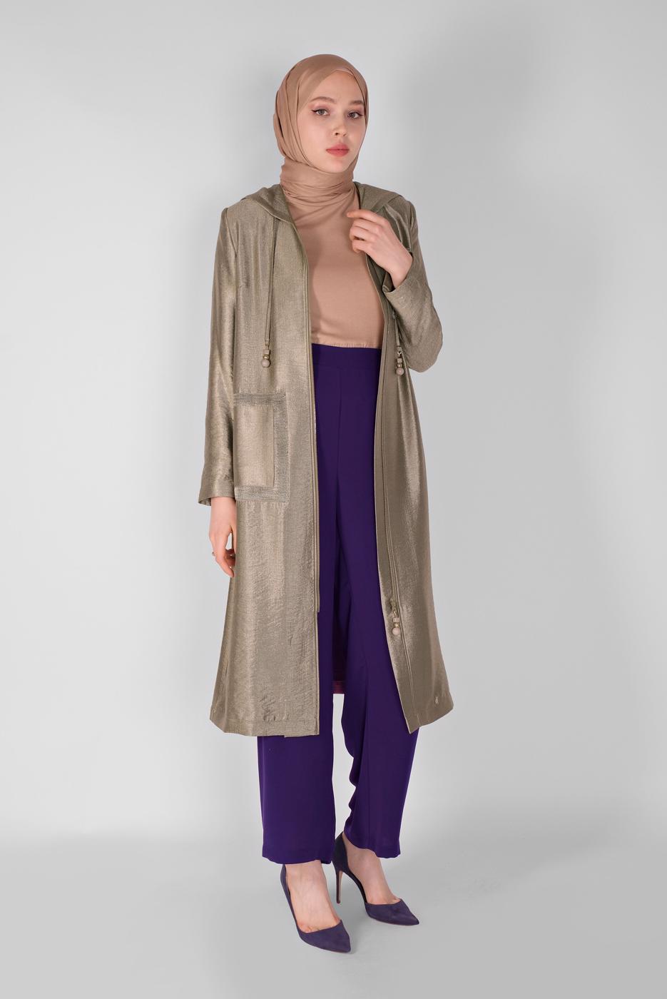 Tesettür giyim MOR GENİŞ KESİM PANTOLON T 7601