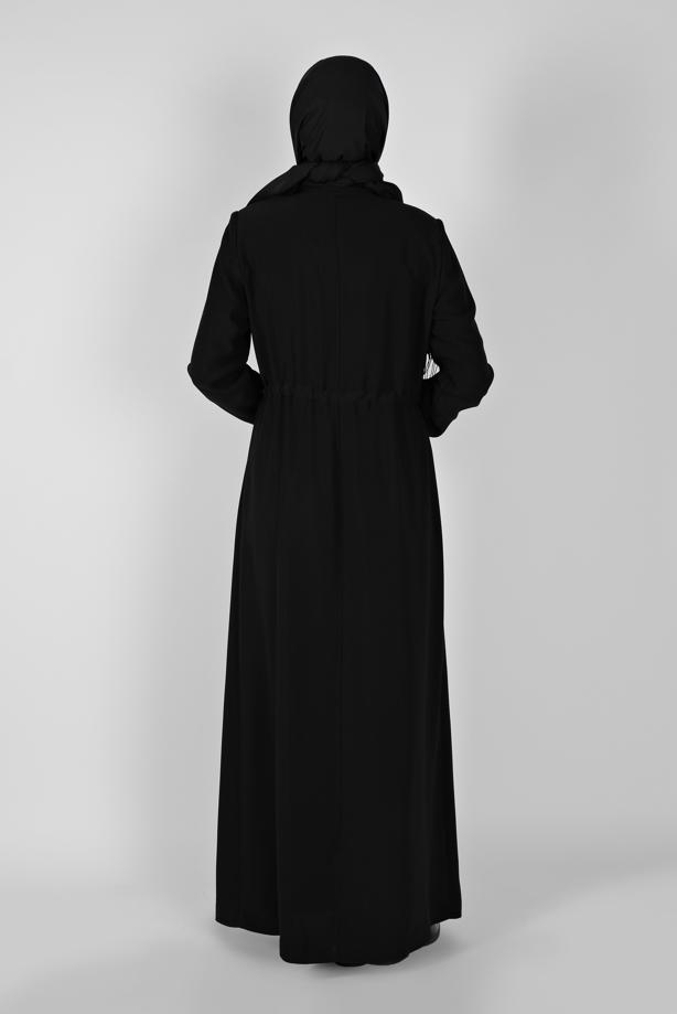 Hijab clothing BLACK  ALVİNA ZIPPERED TOPCOAT 10161 - TRENDTESETTÜR