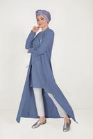 Vêtements hijab BLEU MARINE ALVİNA FINITION ZIPPÉE 10161