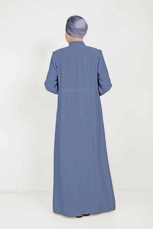 Hijab clothing NAVY BLUE  ALVİNA ZIPPERED TOPCOAT 10161 - TRENDTESETTÜR