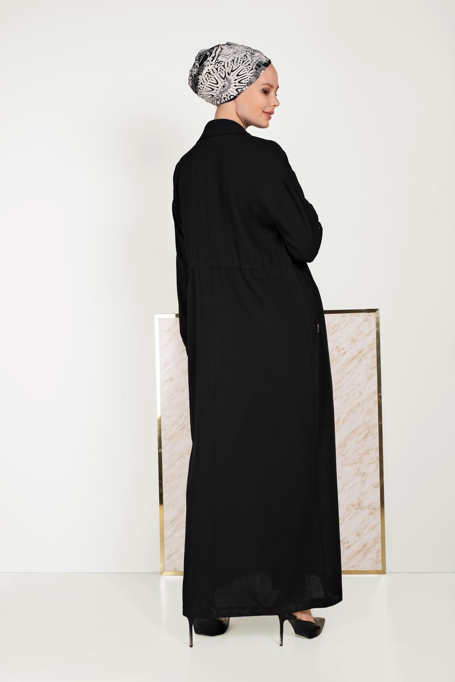 Vêtements hijab NOIR ALVİNA FINITION ZIPPÉE 10164