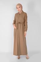 Vêtements hijab BRUN ALVİNA FINITION ZIPPÉE 10164