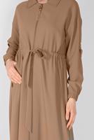 Vêtements hijab BRUN ALVİNA FINITION ZIPPÉE 10164