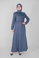 Vêtements hijab BLEU MARINE COUCHE DE FINITION BRODÉE 10211