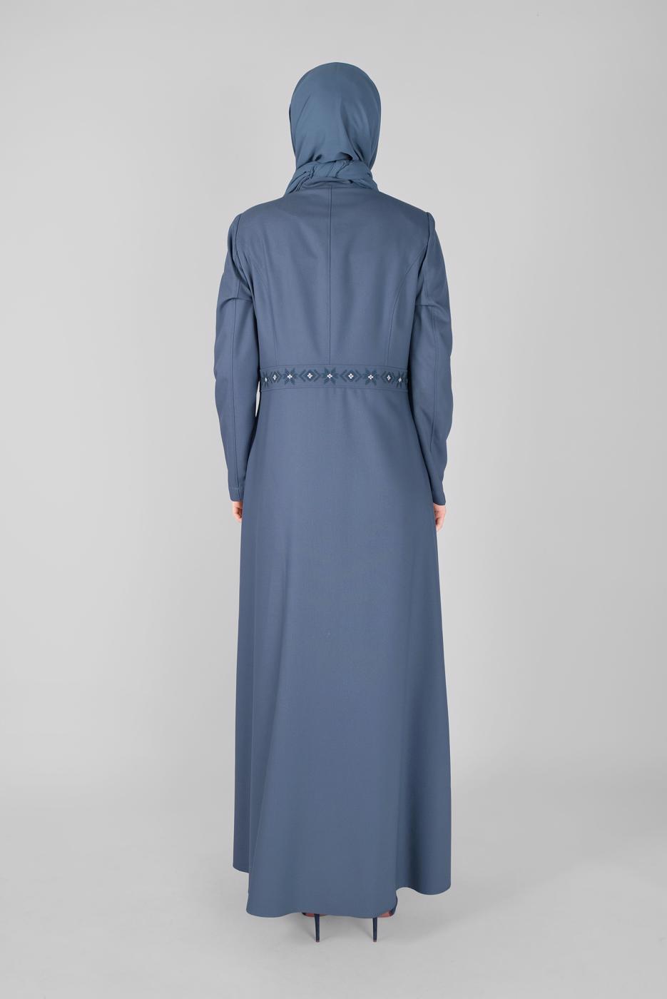 Vêtements hijab BLEU MARINE COUCHE DE FINITION BRODÉE 10211