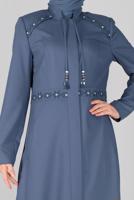Vêtements hijab BLEU MARINE COUCHE DE FINITION BRODÉE 10211