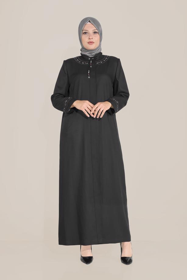 Vêtements hijab NOIR COUCHE DE FINITION BRODÉE 10213 - TRENDTESETTÜR