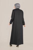 Hijab clothing BLACK TIE DETAIL EMBROIDERED TOPCOAT 10213 