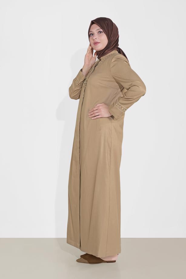 Vêtements hijab BRUN COUCHE DE FINITION BRODÉE 10213 - TRENDTESETTÜR