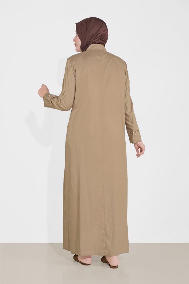 Vêtements hijab BRUN COUCHE DE FINITION BRODÉE 10213 - TRENDTESETTÜR