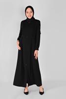 Hijab clothing BLACK ALVINA HOUNDSTOOTH TOPCOAT T 10382