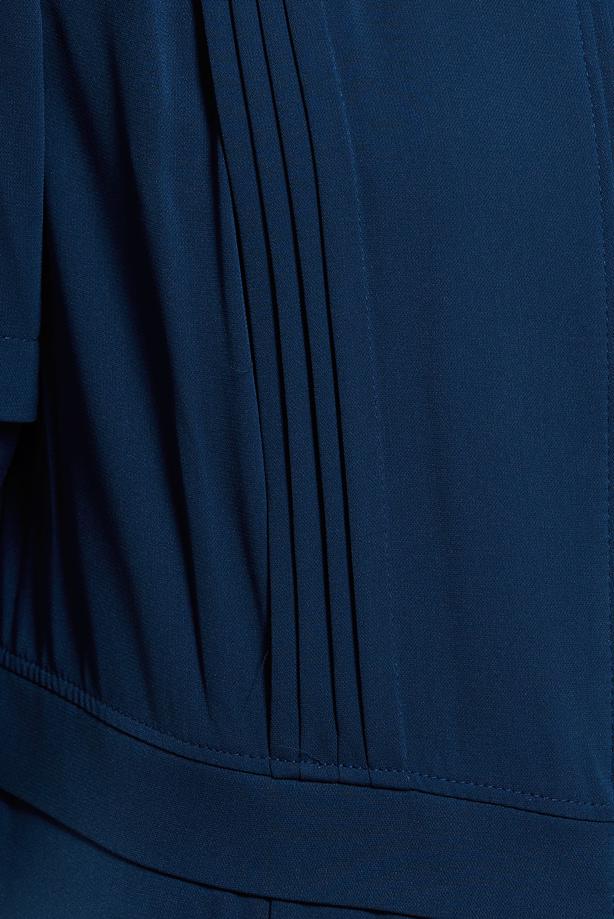 Hijab clothing NAVY BLUE ALVINA HOUNDSTOOTH TOPCOAT T 10382 - TRENDTESETTÜR