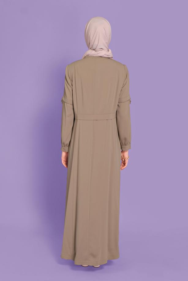 Hijab clothing MINK ALVINA HOUNDSTOOTH TOPCOAT T 10382 - TRENDTESETTÜR