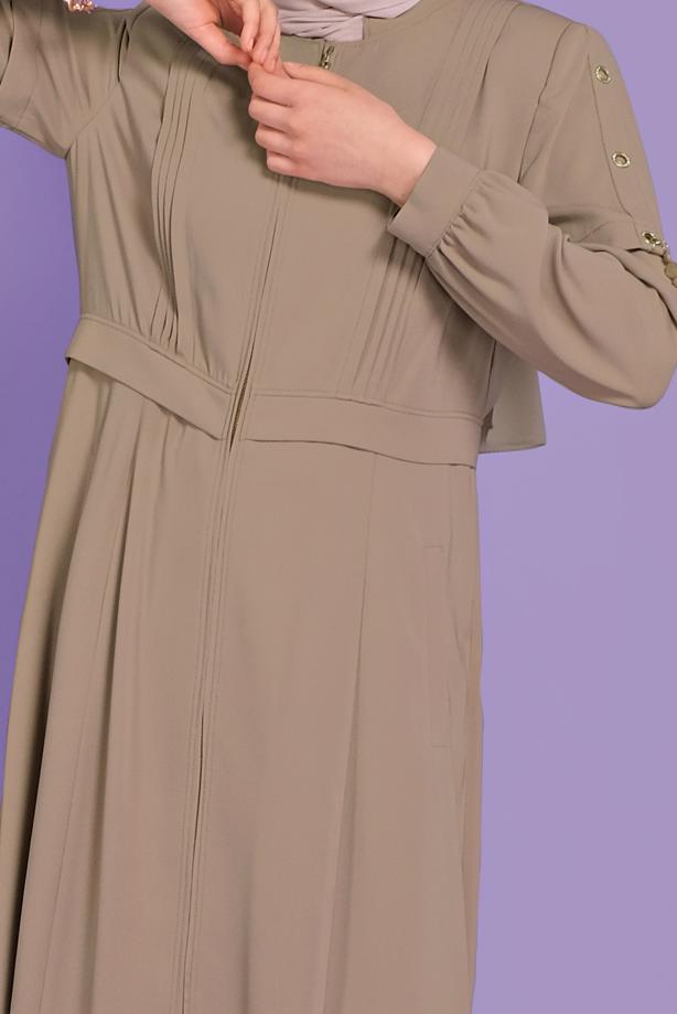 Hijab clothing MINK ALVINA HOUNDSTOOTH TOPCOAT T 10382 - TRENDTESETTÜR