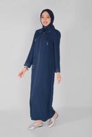 Vêtements hijab BLEU MARINE ALVINA SURMANTEAU AVEC DÉTAIL ŒILLET T 10398
