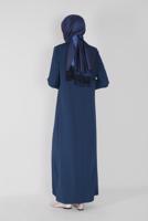 Vêtements hijab BLEU MARINE ALVINA SURMANTEAU AVEC DÉTAIL ŒILLET T 10398