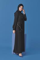 Hijab clothing BLACK ALVINA TOPCOAT WITH STRIPE ACCESSORY T 10399