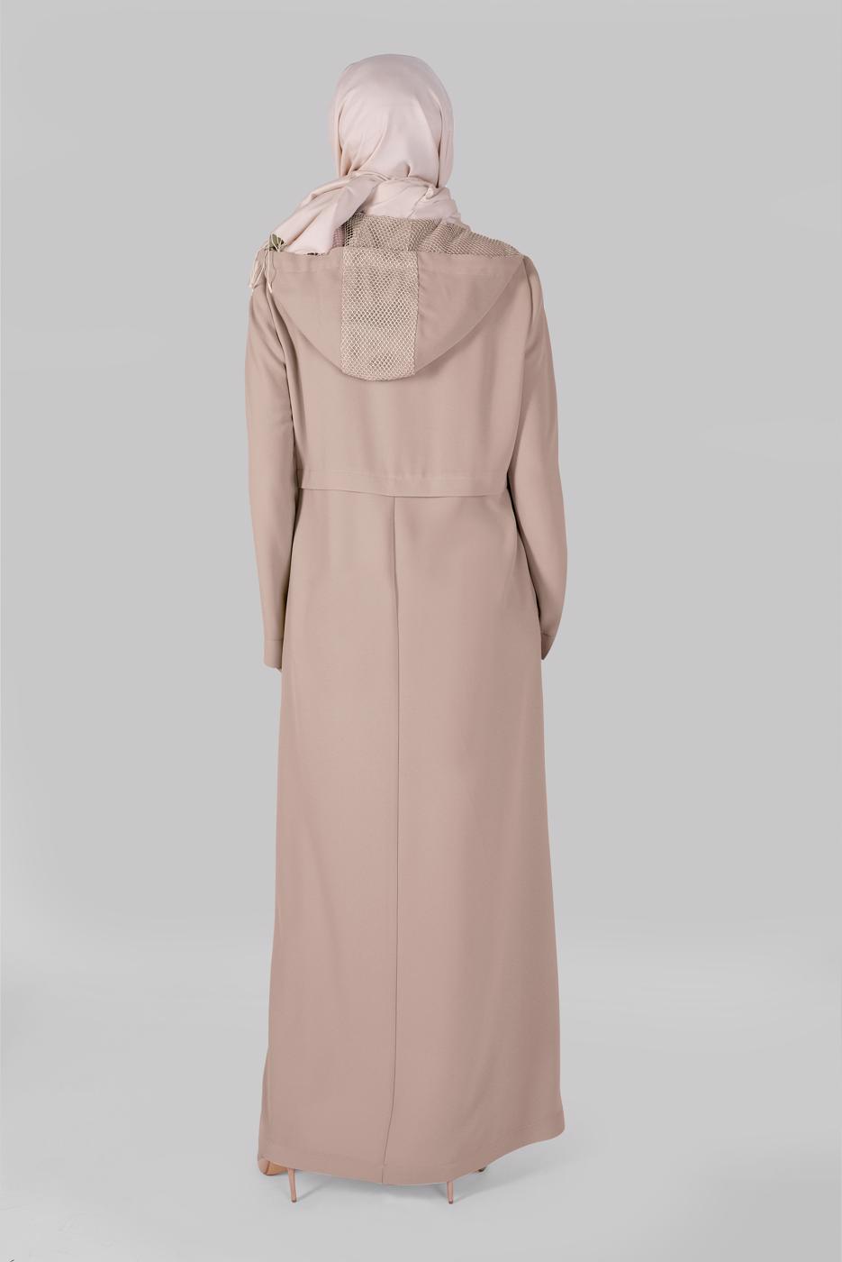 Vêtements hijab BEIGE ALVINA SURMANTEAU AVEC RAYURE ACCESSOIRE T 10399