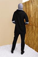 Tesettür giyim SİYAH ŞERİT DETAYLI PANTOLONLU  EŞOFMAN TAKIM 4656
