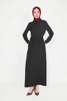 Tesettür giyim SİYAH DÜĞME DETAYLI CEPLİ ETEK T 60090