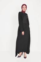 Tesettür giyim SİYAH DÜĞME DETAYLI CEPLİ ETEK T 60090