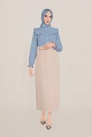 Vêtements hijab BEIGE JUPE BOUTONÉ AVEC POCHES T 60090 