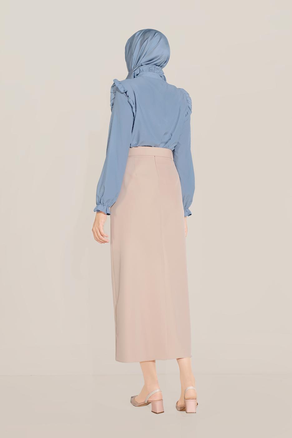 Vêtements hijab BEIGE JUPE BOUTONÉ AVEC POCHES T 60090 