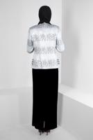 Tesettür giyim SİYAH ALVİNA ÜÇLÜ ETEKLİ TAKIM T 30107